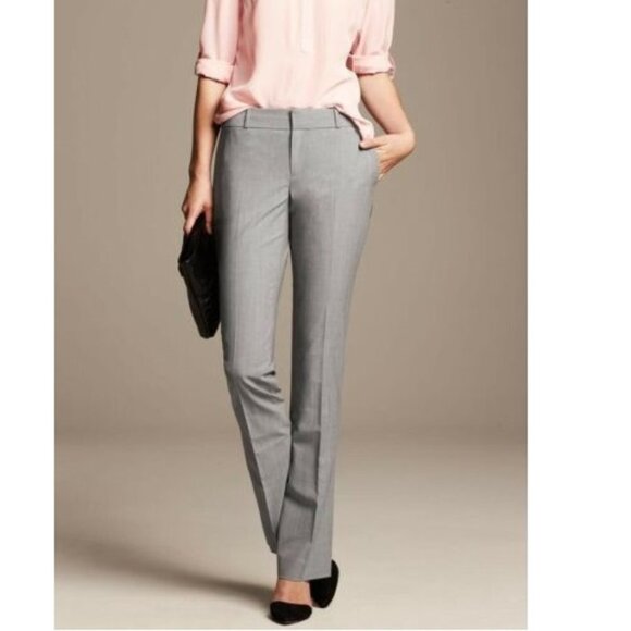 Banana Republic Stretch Gray Flat Front Business Casual Wide Leg Trousers P317 - Picture 1 of 9